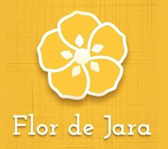 Una flor amarilla con las palabras flor de jara debajo.