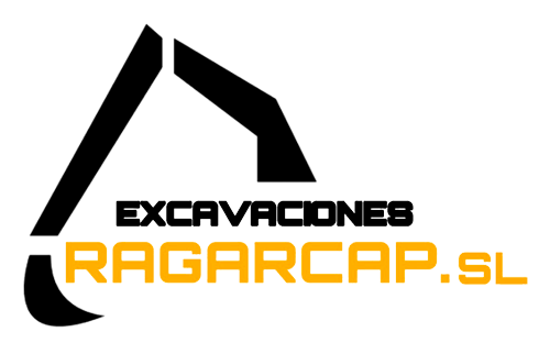 Logotipo para Excavaciones Ragarcap. SL, con el gráfico de una excavadora en color negro