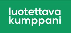 Vihreä suorakaiteen muotoinen logo, jossa on valkoinen teksti 