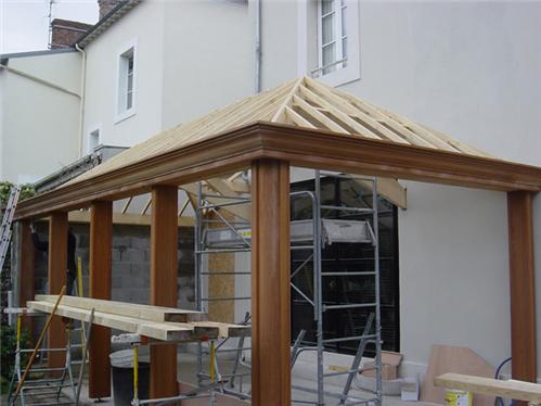 Extension poteaux-poutres bois