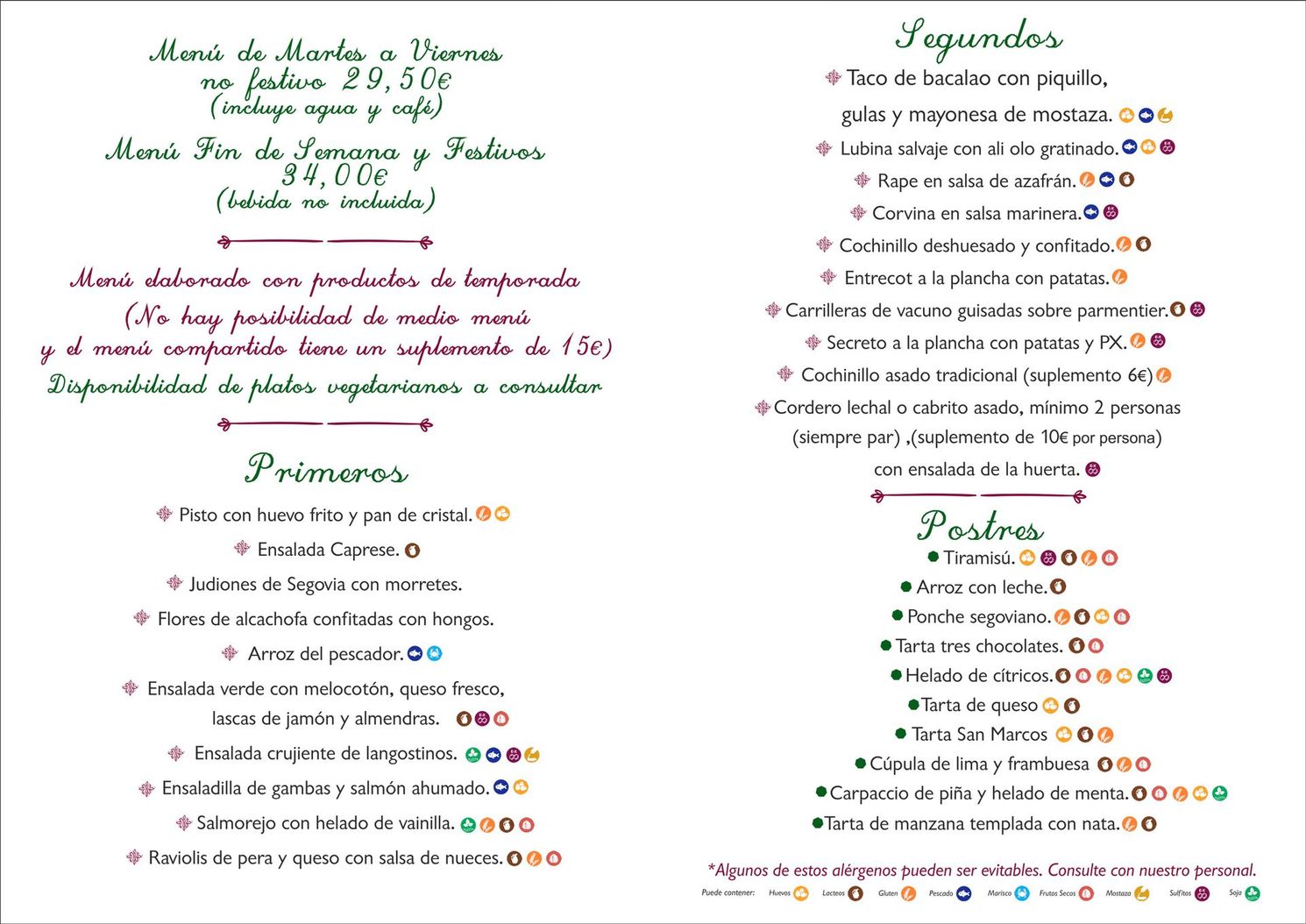 Apuntes de estudio de español en una página blanca con títulos, viñetas y marcadores de emojis escritos a mano en verde y rosa.