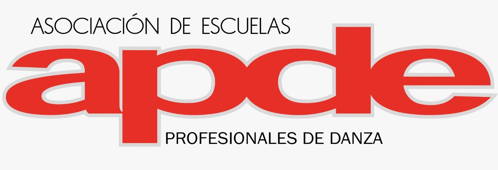 Logo rojo y blanco de APDE, Asociación de Escuelas Profesionales de Danza.