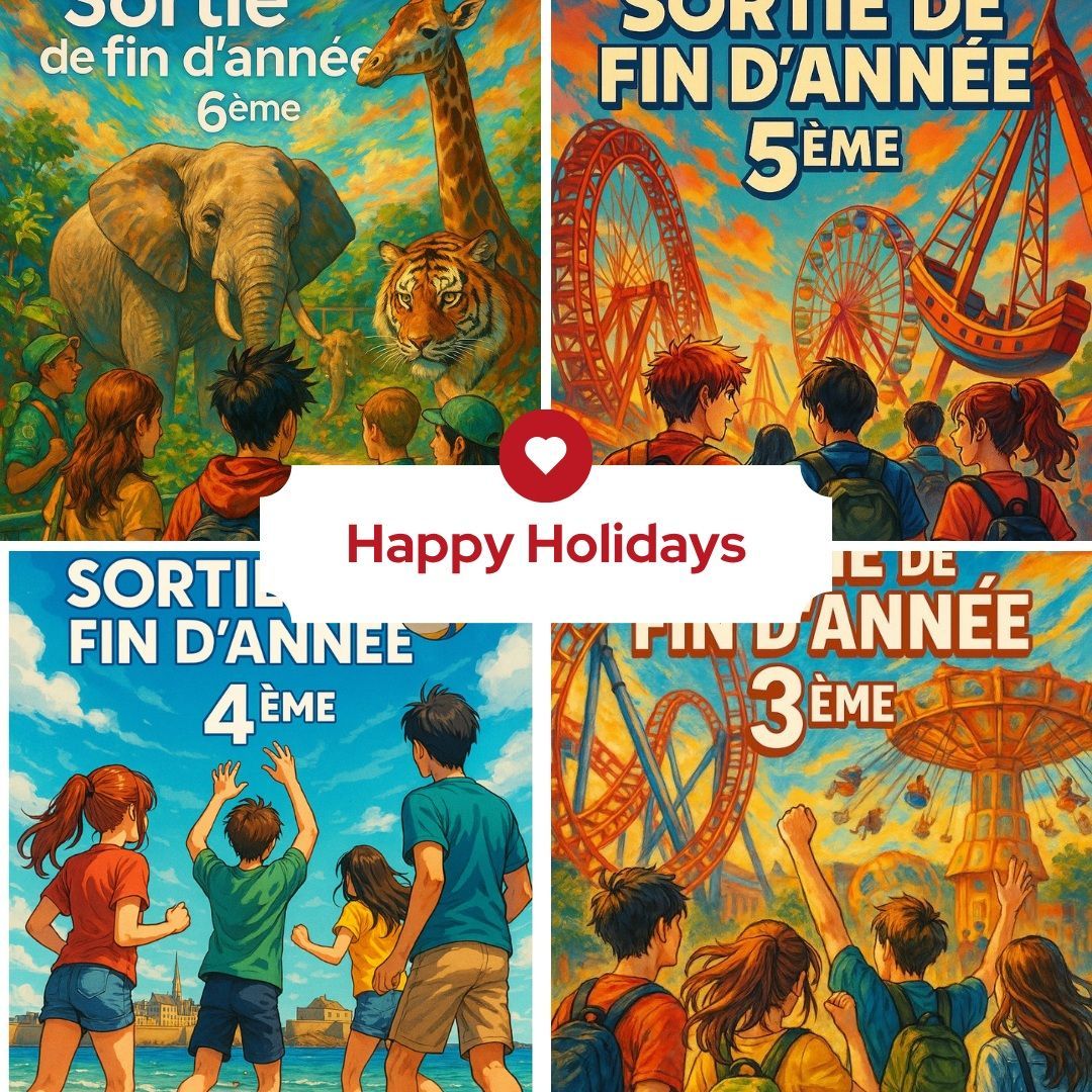 Un flyer avec une photo du collège et des élèves