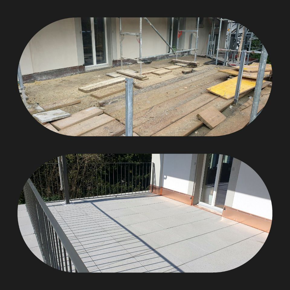 Bild vor und nach der Abdichtung