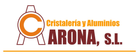 A logo for a company called cristaleria y aluminios arona , s.l.