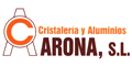 A logo for a company called cristaleria y aluminios arona , s.l.