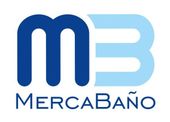 Logotipo de Mercaba&ntilde;o, empresa de art&iacute;culos de ba&ntilde;o. Una "M" azul oscuro y una "B" azul claro superpuestas