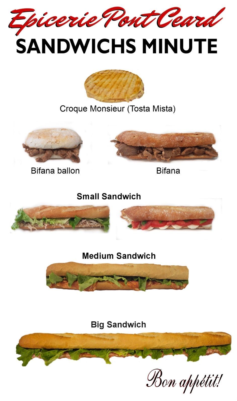 Sandwichs faits minute à Versoix