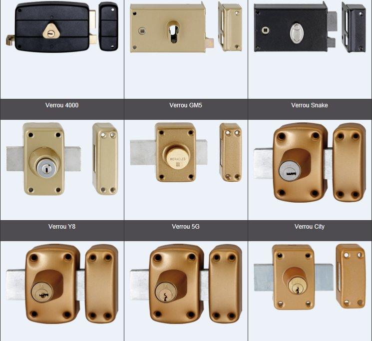 Plusieurs modèles de verrous