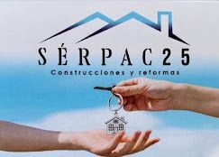 Logo de S&Eacute;RPAC25 construcciones y reformas sobre manos intercambiando una llave y una casa