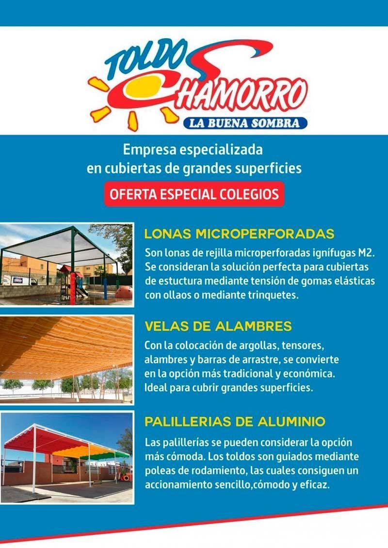 Un anuncio de una empresa llamada toldo chamorro
