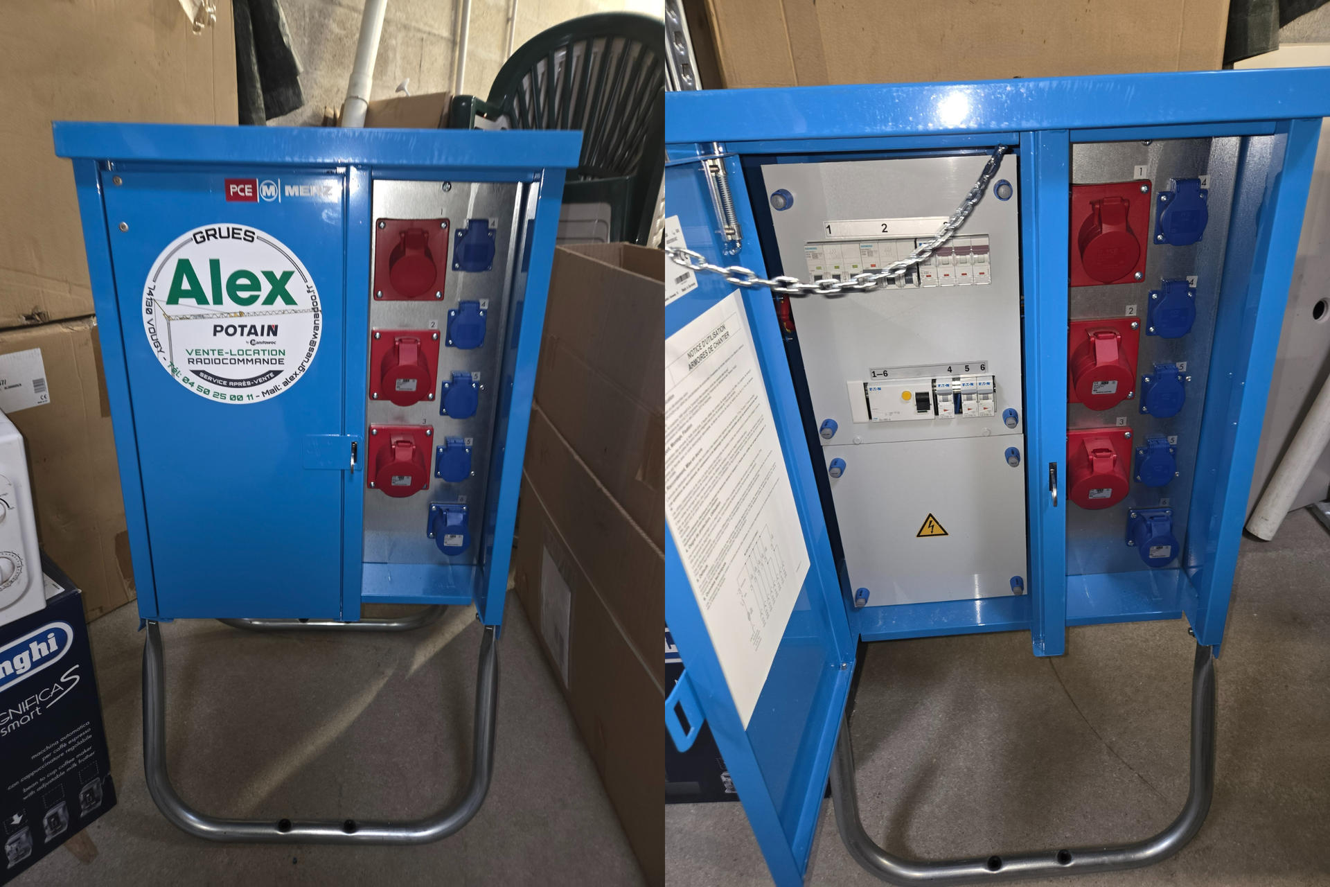 Un coffret électrique ouvert.