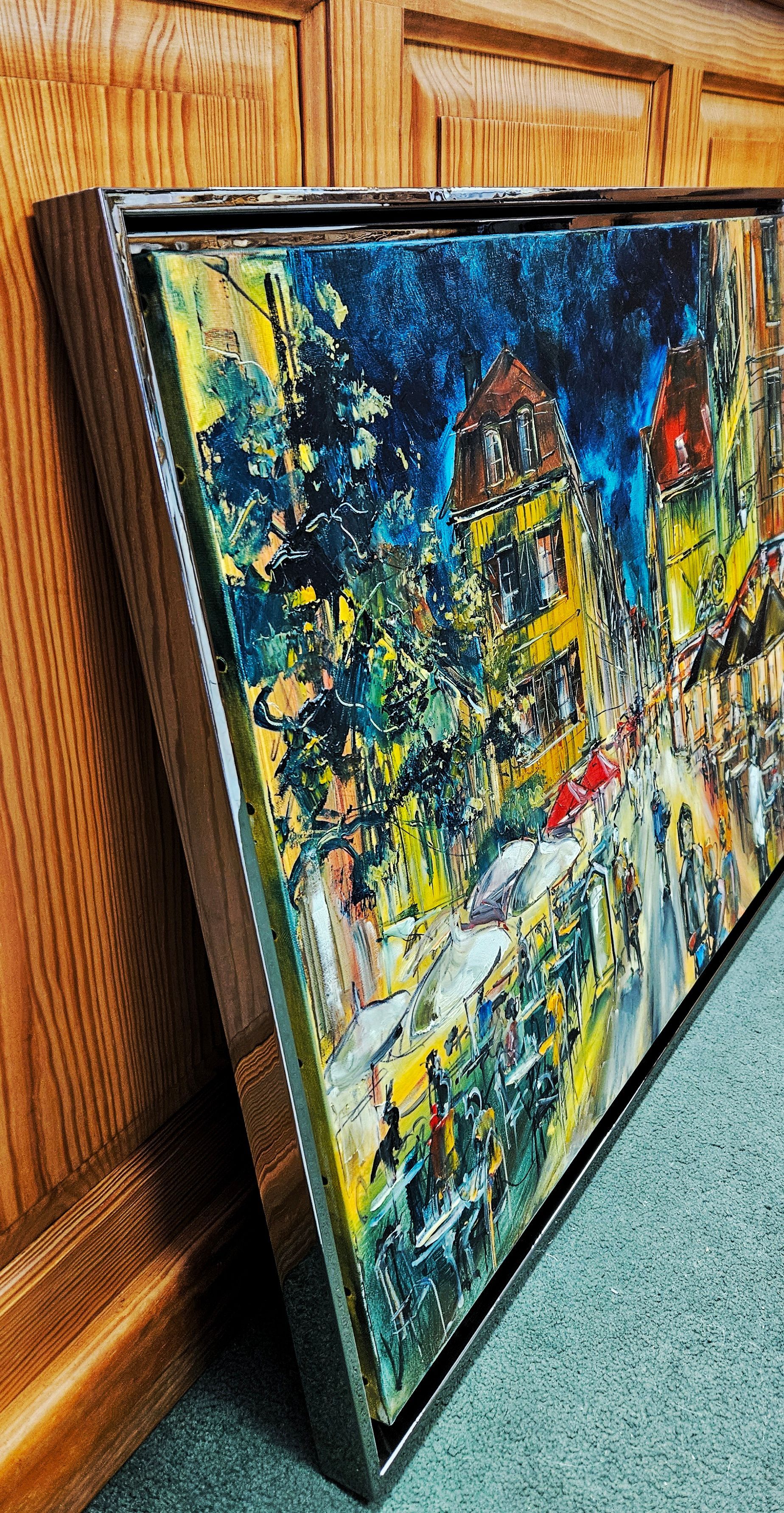 Peinture d'un paysage en ville