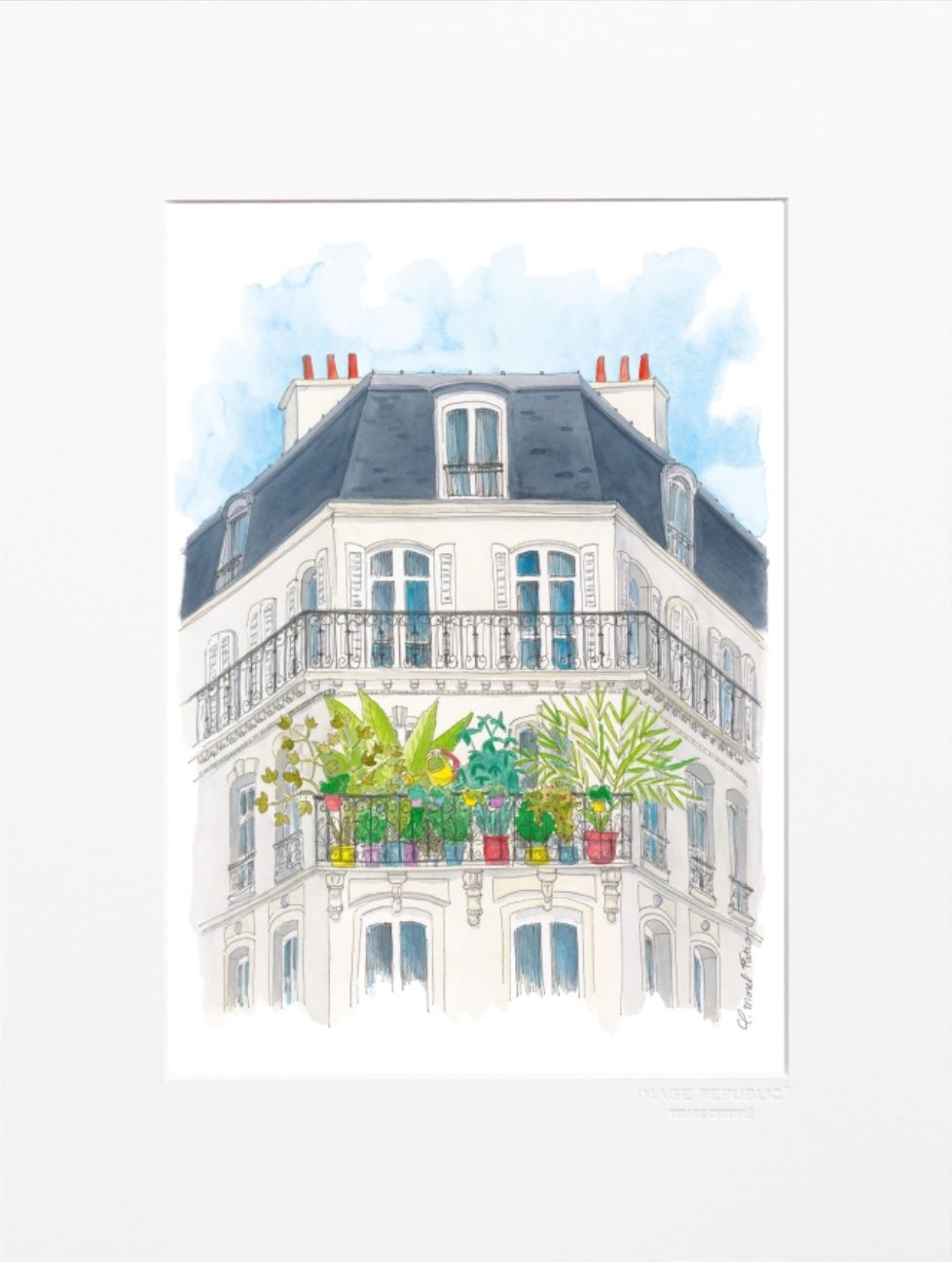 Dessin d'un immeuble parisien