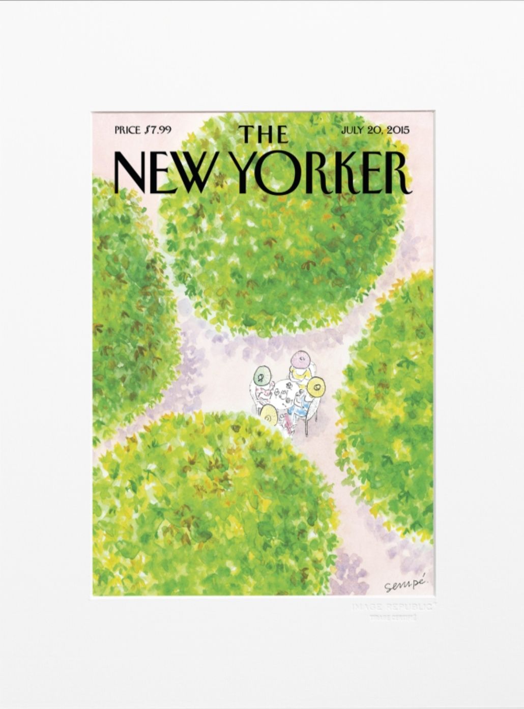 Dessin d'un groupe au milieu de quatre chemins