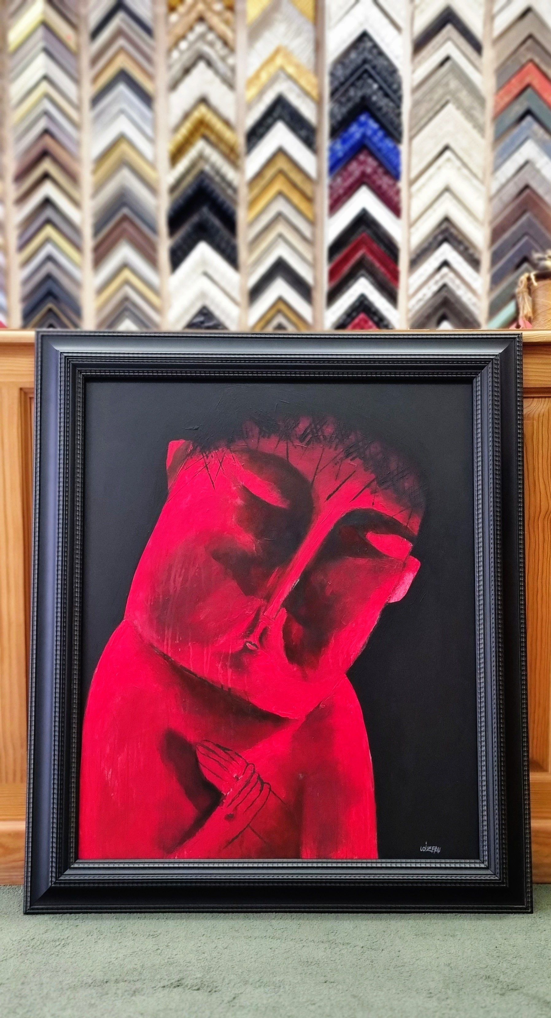 Totem rouge en peinture