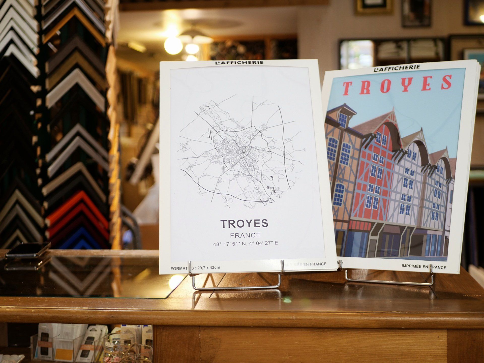 Affiche carte de Troyes