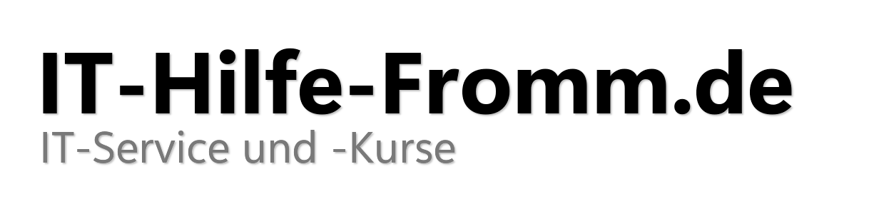 Hilfe bei Problemen mit PC und Laptop
Kurse Seminare zu Office, Excel, Word, Outlook, SharePoint und PowerPoint