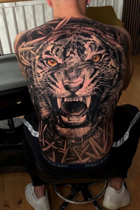 Rückentattoo Tiger Realismus