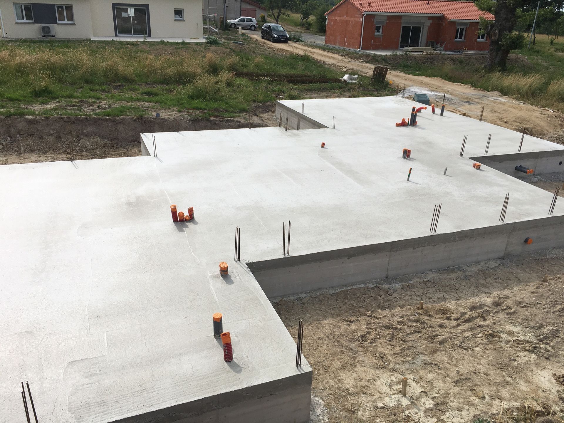 Dalle coulée pour la maison