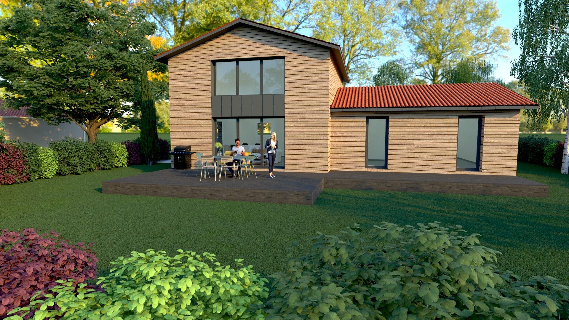 Visualisation 3D d'une maison en bois