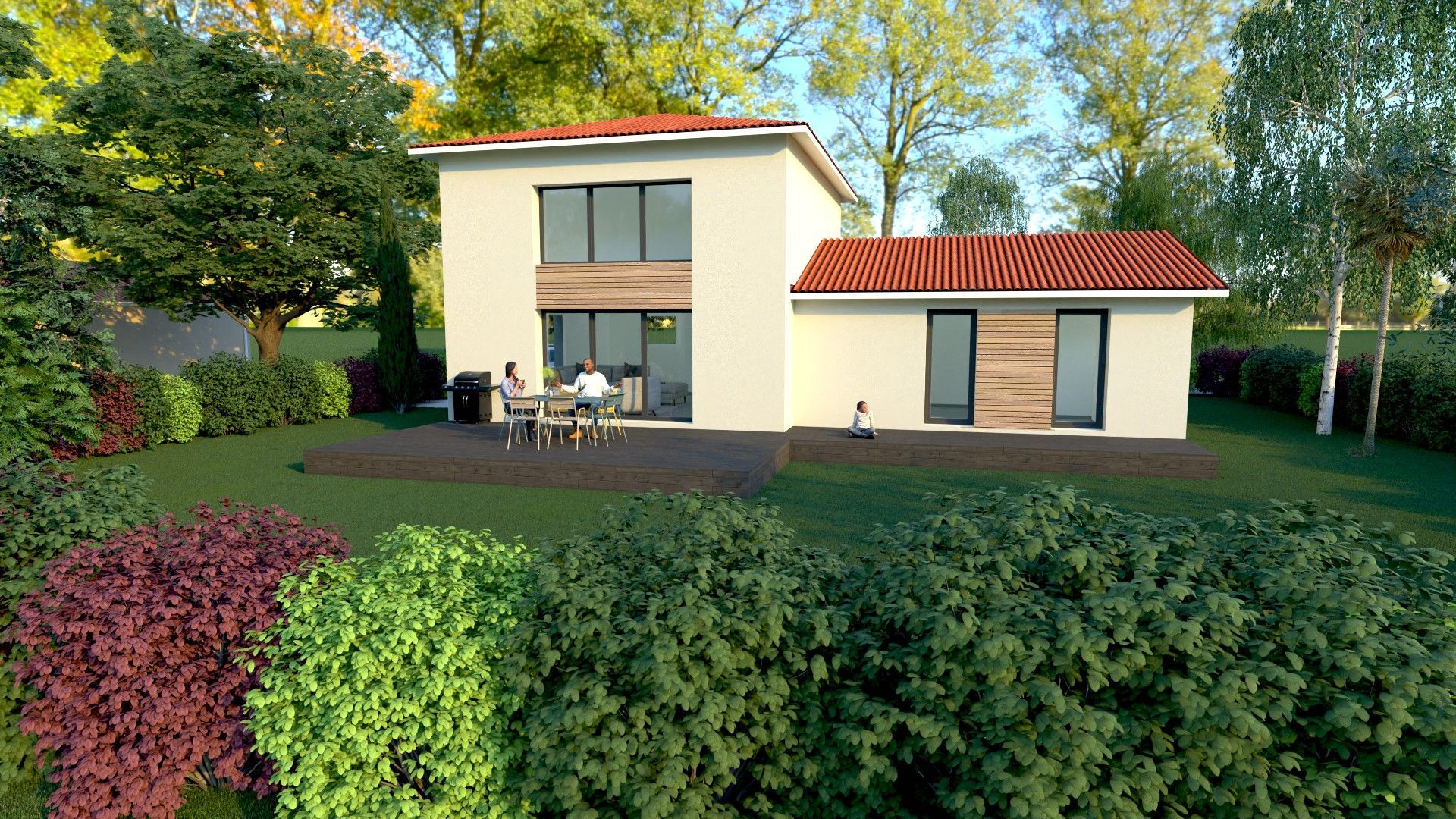 Maison en vois en 3D