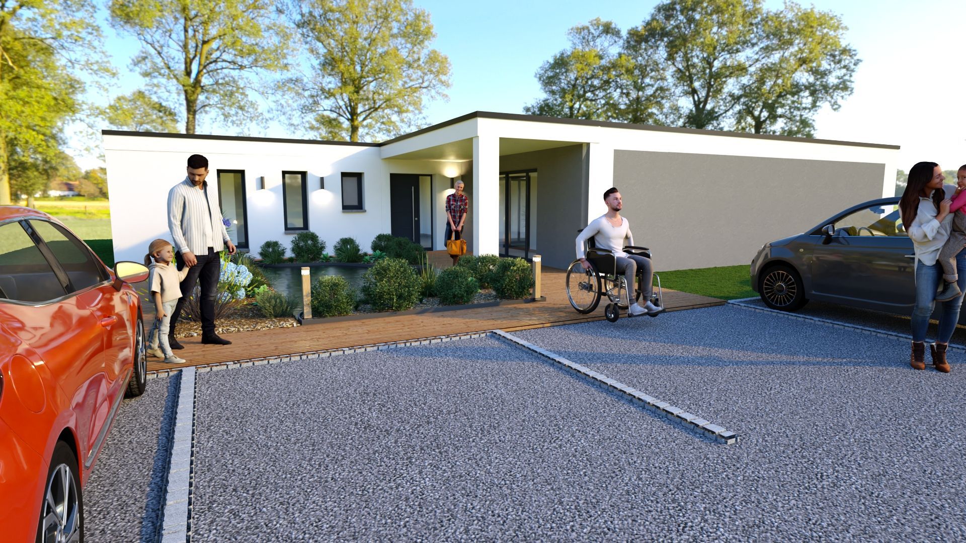 Parking PMR pour maison de santé en 3D