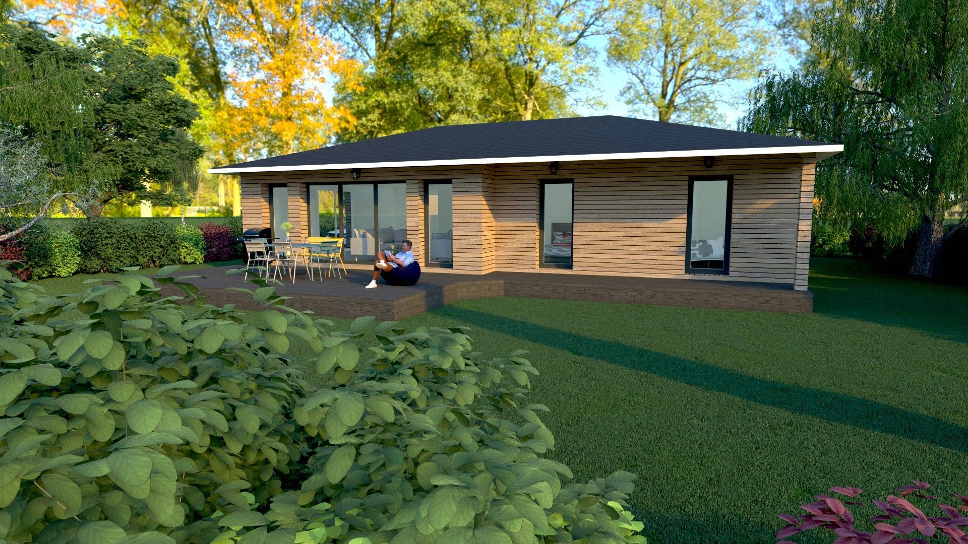 Maison en bois en 3 dimensions