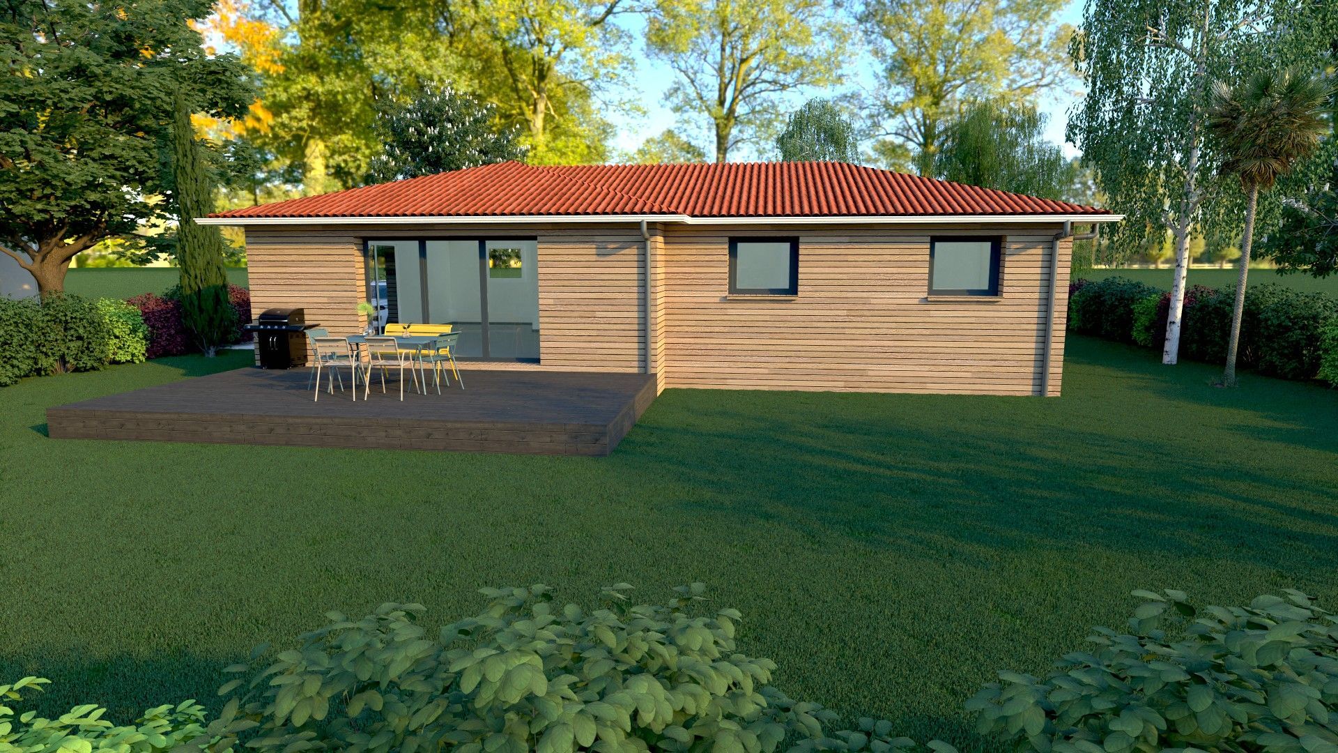 Maison en bois en trois dimensions