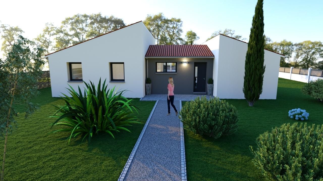 Conception 3D de l'extérieur d'une maison moderne