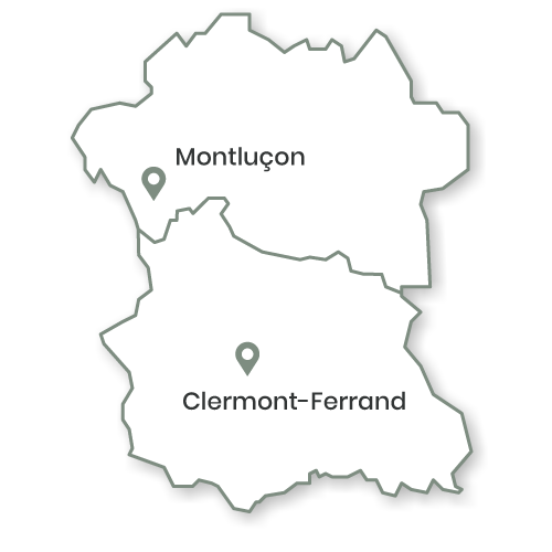 Carte du Puy-de-Dôme et de l'Allier