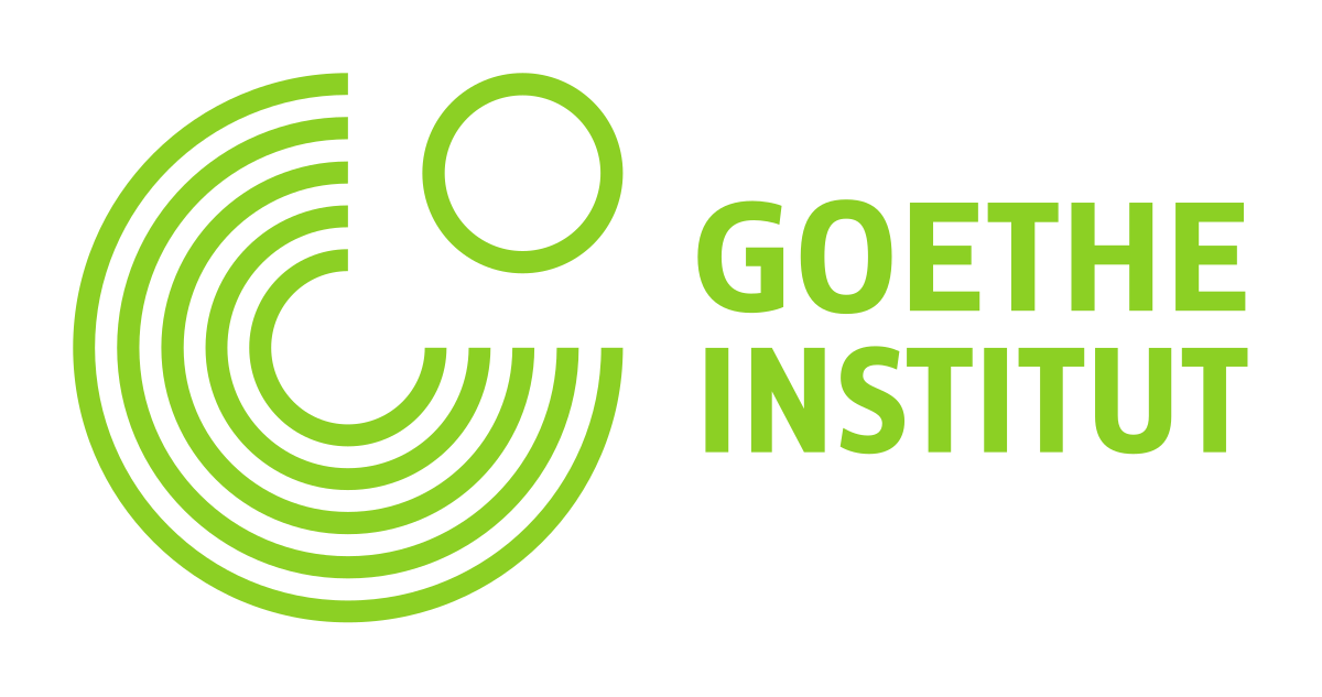 Un logotipo verde para el Goethe Institut con un fondo blanco.