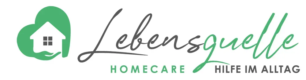 Ein Logo für ein Homecare-Unternehmen mit einem Haus und einem Herz.