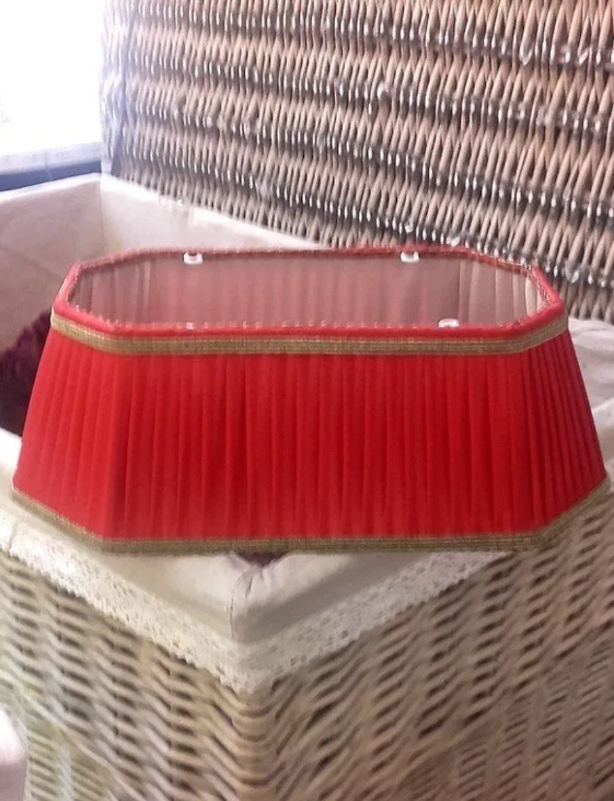 Abat-jour plissé rouge