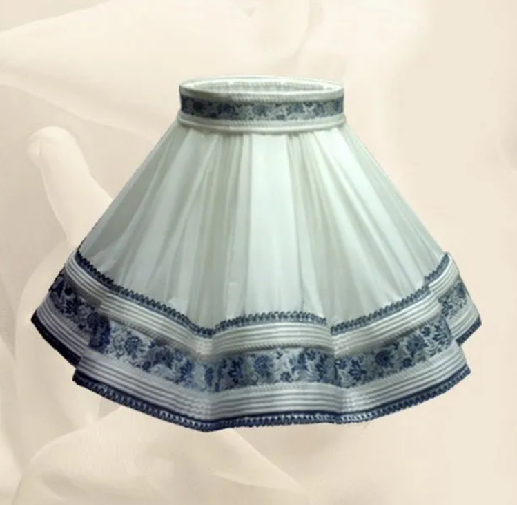 Abat-jour ondulé parisien bleu