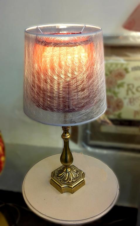 Abat-jour double, intérieur organza froncé