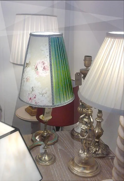 Abat-jour roses tissu tendu et plissé uni