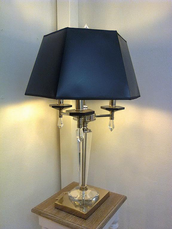 Abat-jour hexagonal sur lampe cristal