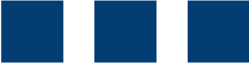 Drei blaue Rechtecke mit weißen Streifen auf weißem Hintergrund.