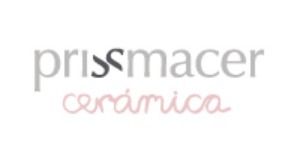Un logotipo de Prissmacer Ceramica sobre un fondo blanco