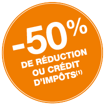 -50% de réduction ou crédit d'impôts