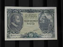 Un billete de dólar con la imagen de un hombre.