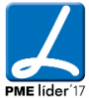 O logotipo do pme lider 17 é um quadrado azul com uma letra l branca nele.