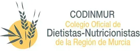 Logo of CODINMUR, Colegio Oficial de Dietistas-Nutricionistas de la Región de Murcia. Features wheat stalks and a golden circle.