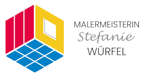 ein Logo für eine Malermeisterin steht auf weißem Hintergrund - Malermeisterin Stefanie Würfel aus Bielefeld