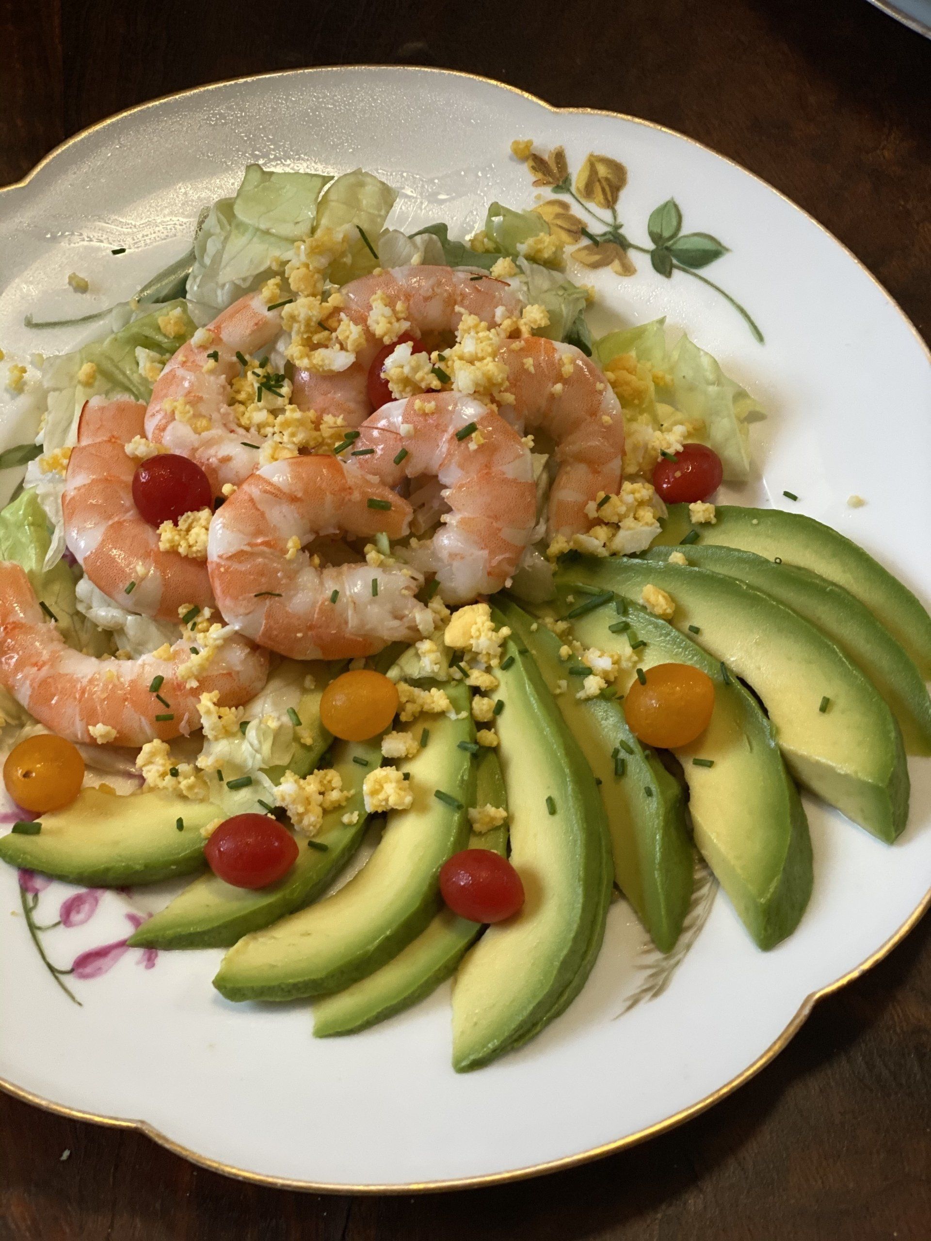 Salade avocat/crevettes