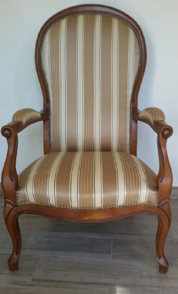 Fauteuil Voltaire rayures