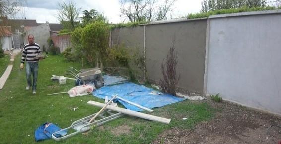 Mur de cloture enduit ciment prés à peindre