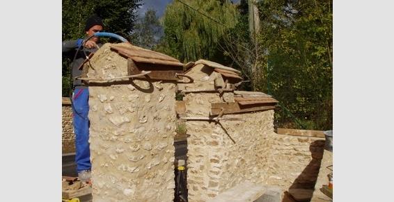 pose de mur en pierre naturelle & jointoiement