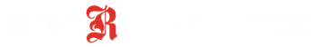 Ein rotes, dekoratives „R“ im gotischen Stil auf weißem Hintergrund.